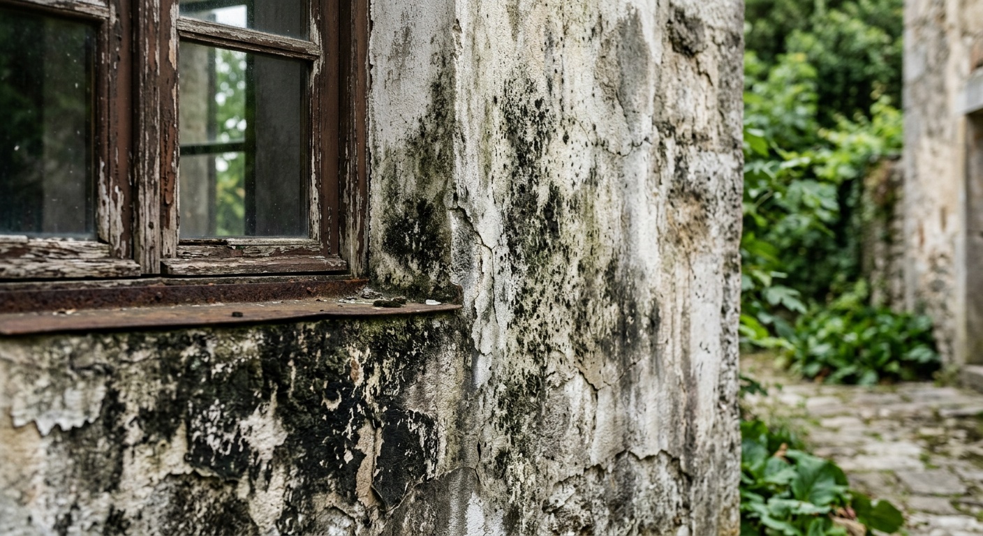 Exterior wall mold removal